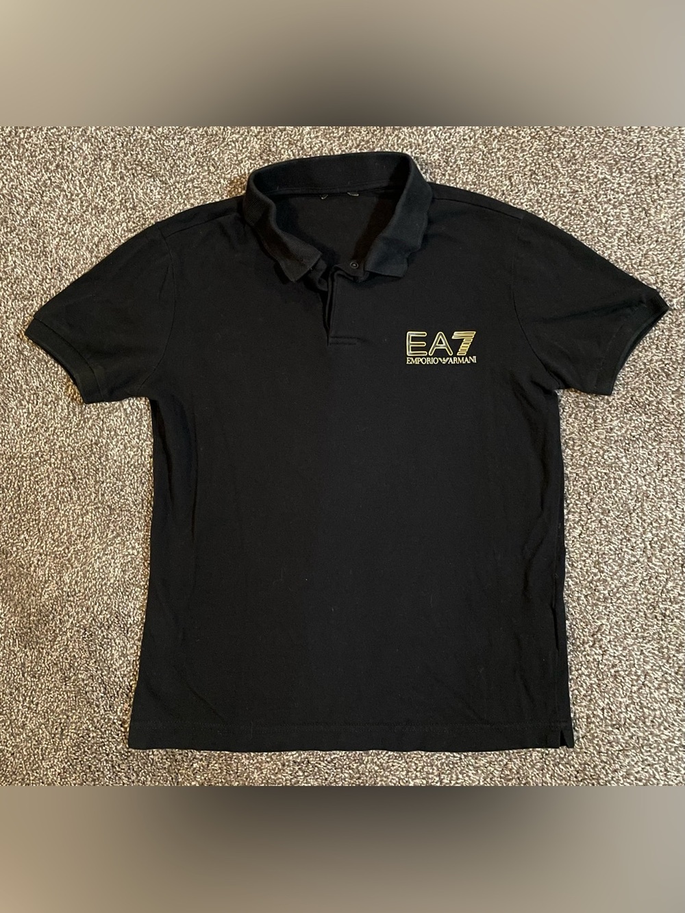 Emporio Armani EA7 Black Polo with Gold Logo